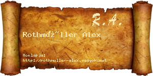 Rothmüller Alex névjegykártya